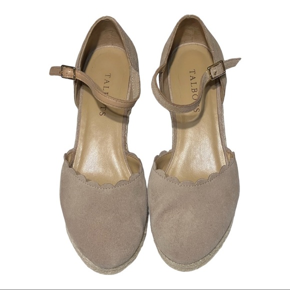 Talbots Lyndsey Espadrille Wedge 7M Tan Jute Heel Neutral Summer Comfort Shoe - Picture 4 of 9